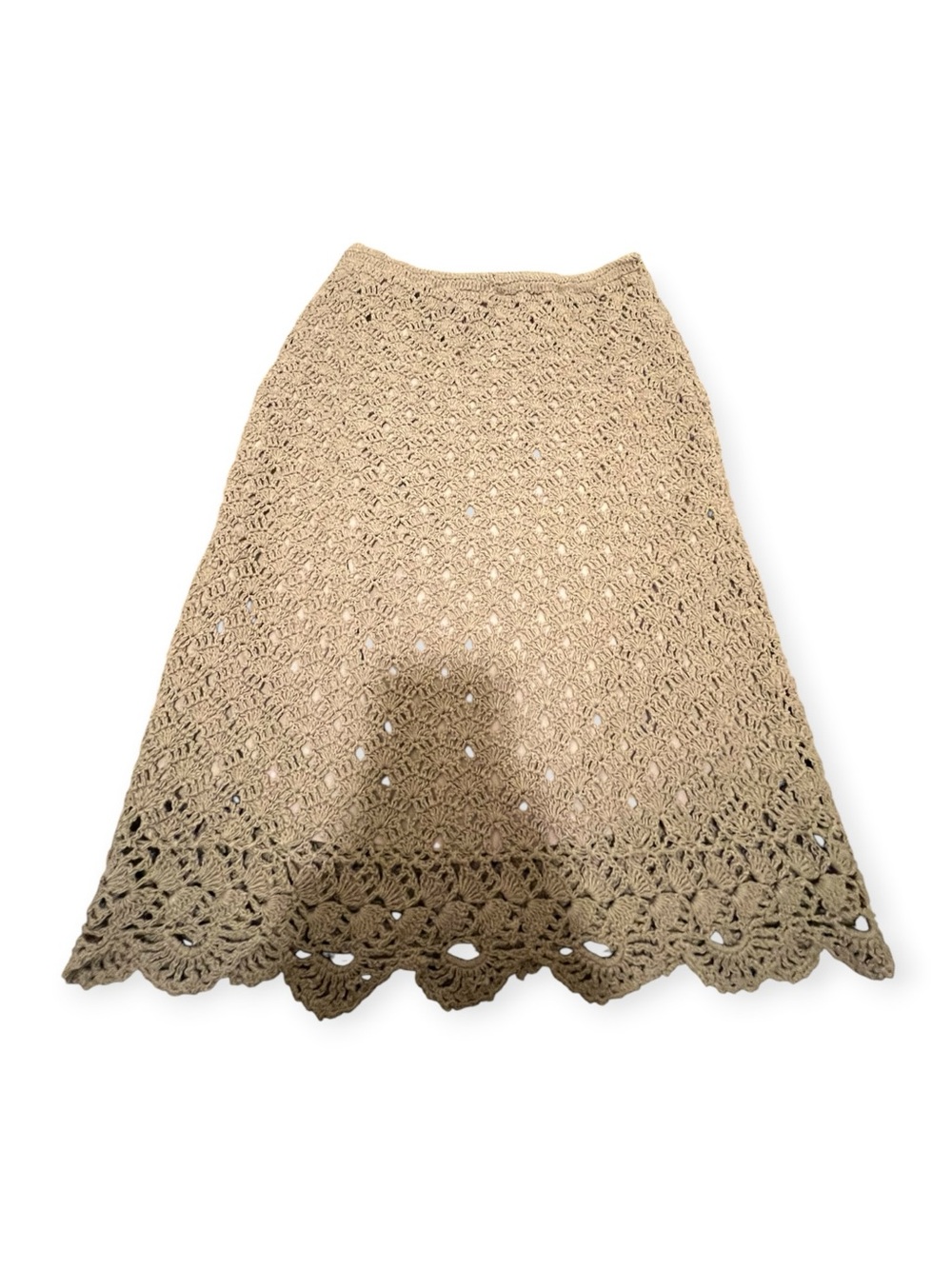 J.Jill Hand Crochet Midi Skirt S Beige